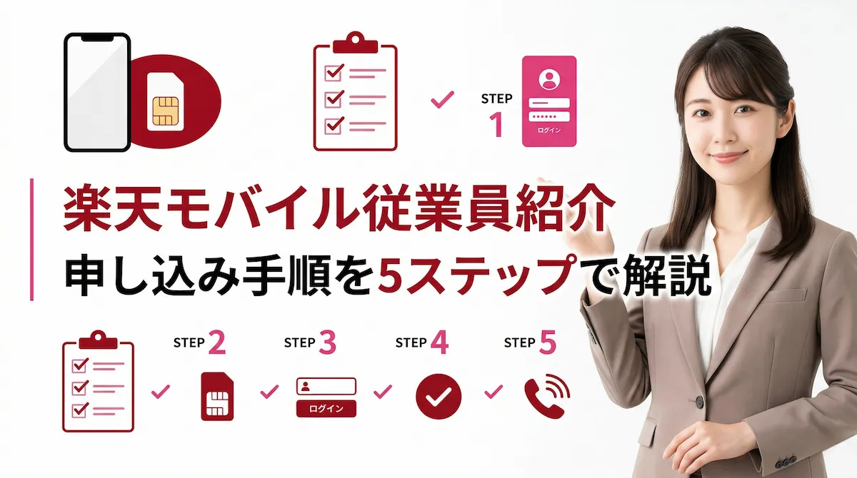 楽天モバイル従業員紹介キャンペーンの申し込み手順｜楽天IDログインから契約まで