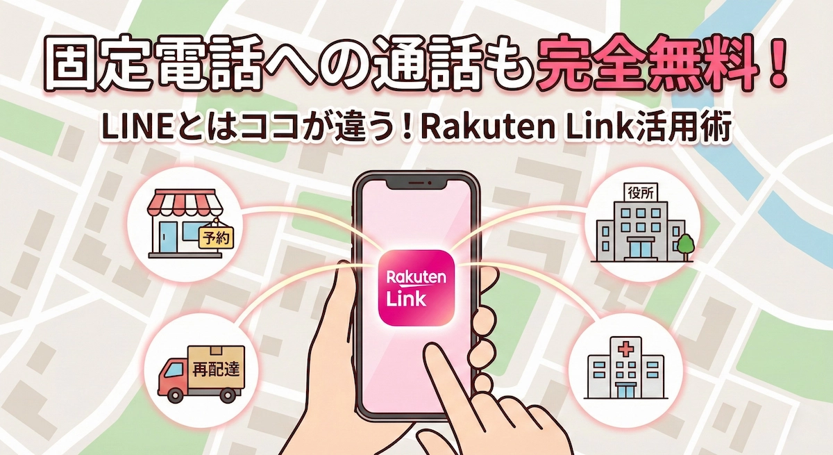 【通話料0円】LINEとは違う！「Rakuten Link」ならお店や固定電話も24時間かけ放題
