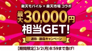 【終了】通称「藤森キャンペーン」とは？楽天モバイル×楽天市場で最大30,000円相当もらえる条件を解説