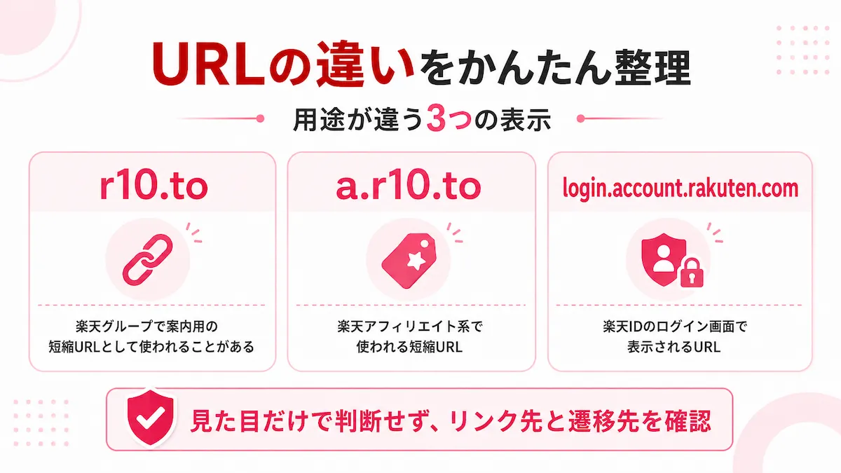 r10.to・a.r10.to・login.account.rakuten.comの違い